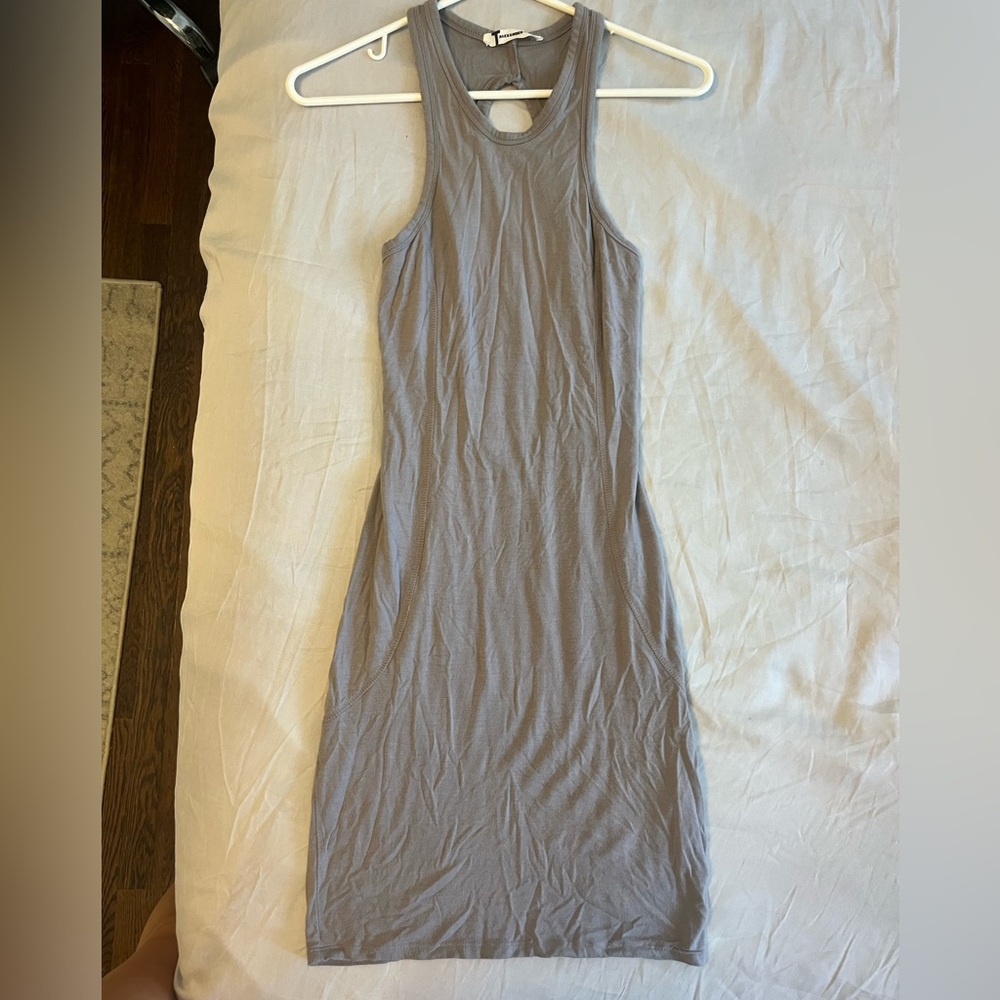 T by Alexander Wang Sleeveless Gray/Taupe Open Back Dress